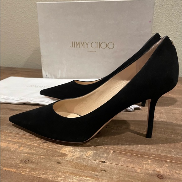 Jimmy Choo Black Love 85 Suede Pumps - 38.5 - Picture 1 of 14